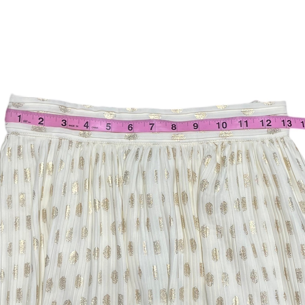 NWT Express+Rachel Zoe Ivory Metallic Gold Dot skirt size small. - Picture 7 of 9